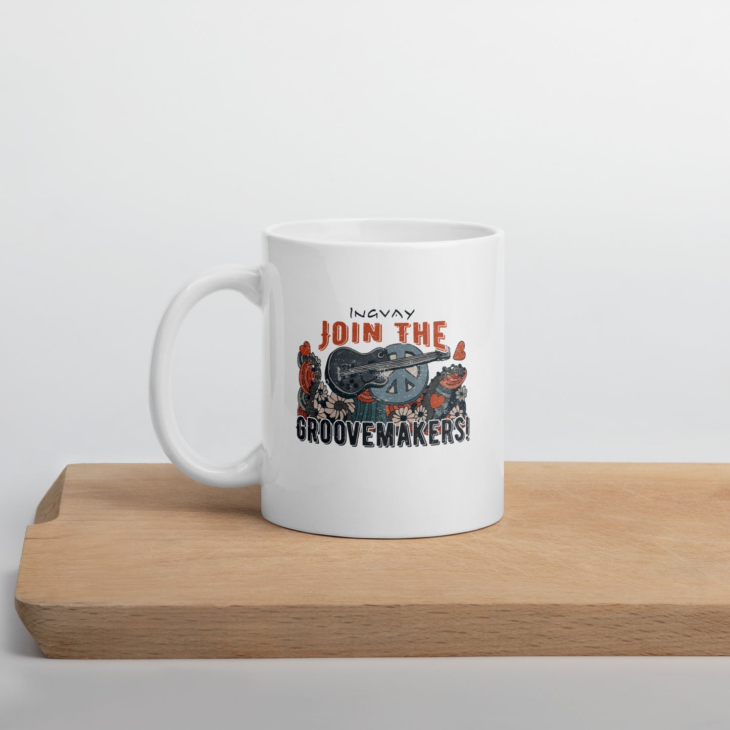 INGVAY "Join The Groovemakers" White glossy mug