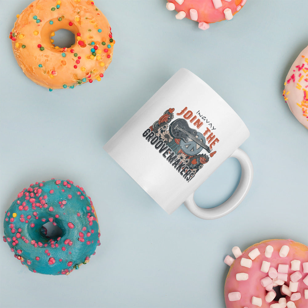 INGVAY "Join The Groovemakers" White glossy mug