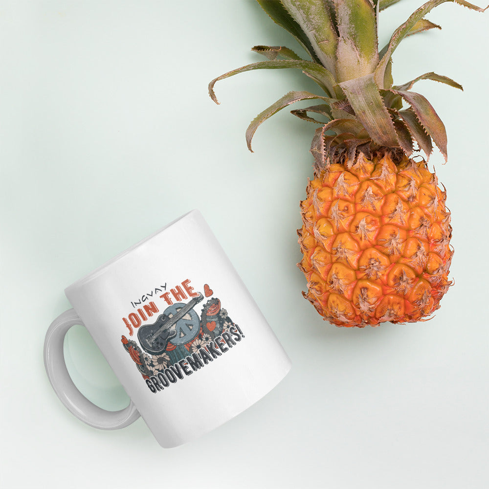 INGVAY "Join The Groovemakers" White glossy mug