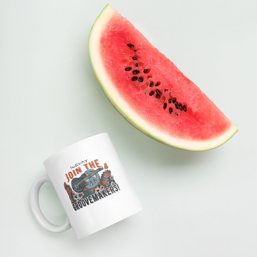 INGVAY "Join The Groovemakers" White glossy mug