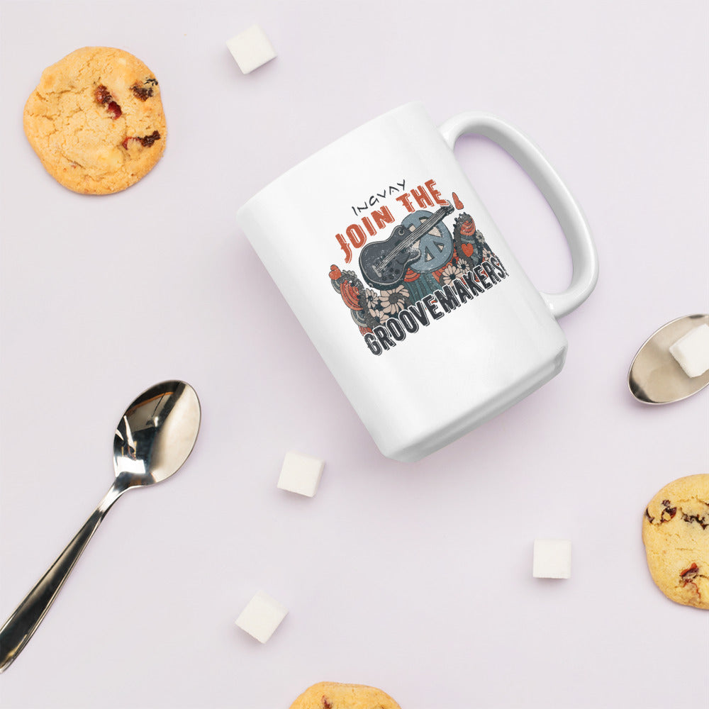 INGVAY "Join The Groovemakers" White glossy mug