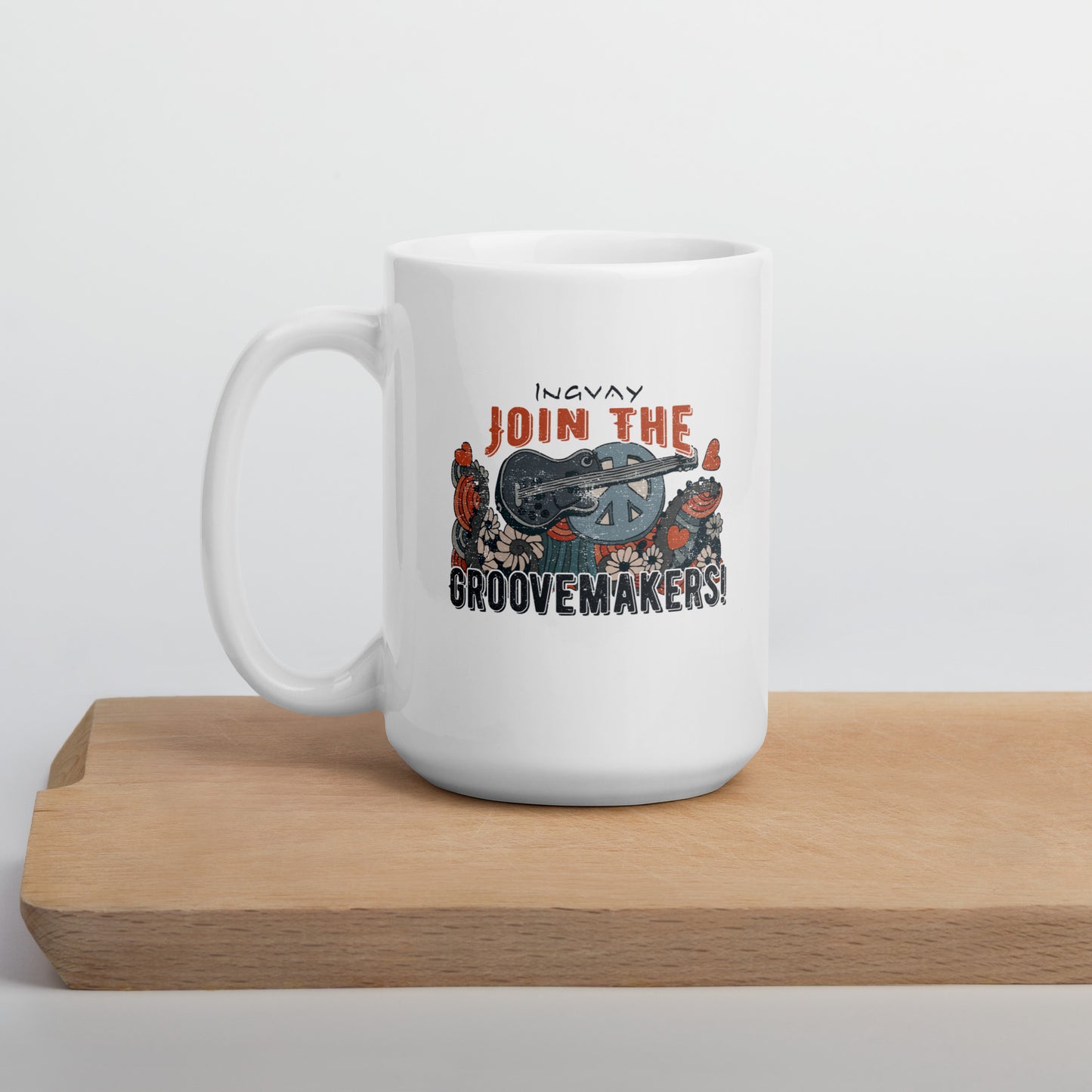 INGVAY "Join The Groovemakers" White glossy mug