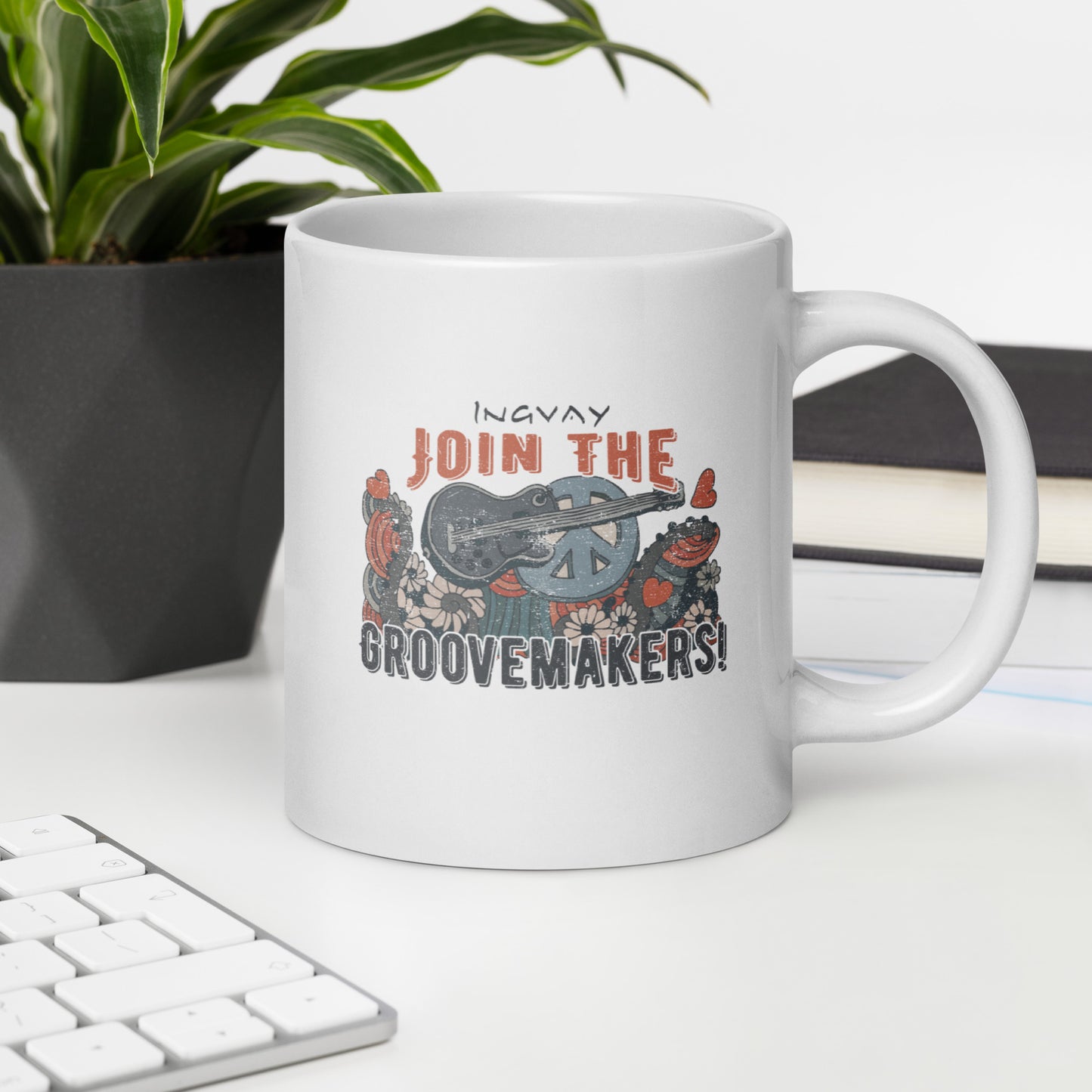 INGVAY "Join The Groovemakers" White glossy mug